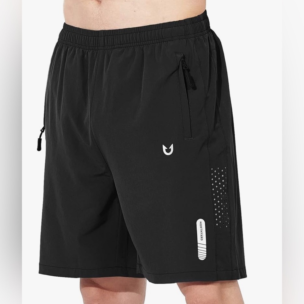 NORTHYARD Men's Black Athletic Shorts quick dry